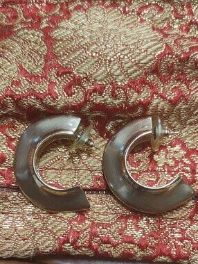Vintage Givenchy Crescent Hoop Earrings - Classic Women's Jewelry